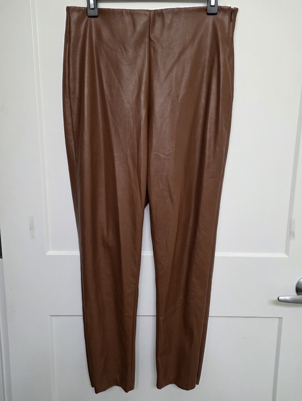 Old Navy Brown Faux Leather Straight-Leg Pants
